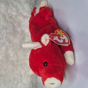 Rare & Retired Ty Beanie Baby Snort the Bull with Errors